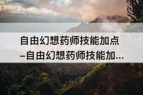 自由幻想药师技能加点-自由幻想药师技能加点图角色