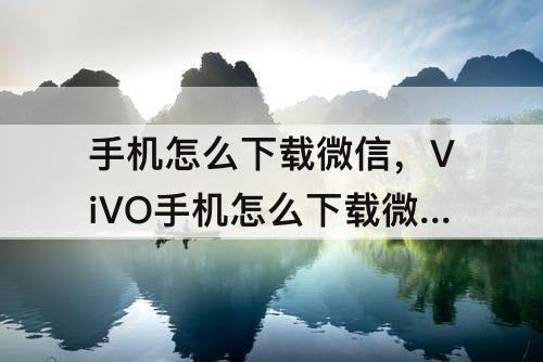 手机怎么下载微信，ViVO手机怎么下载微信