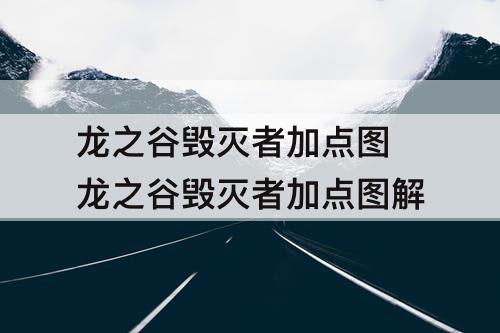 龙之谷毁灭者加点图 龙之谷毁灭者加点图解