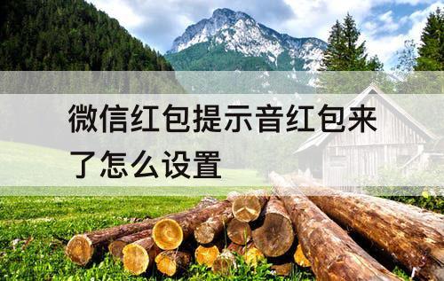微信红包提示音红包来了怎么设置
