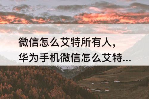 微信怎么艾特所有人，华为手机微信怎么艾特所有人