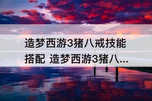 造梦西游3猪八戒技能搭配 造梦西游3猪八戒技能搭配最好