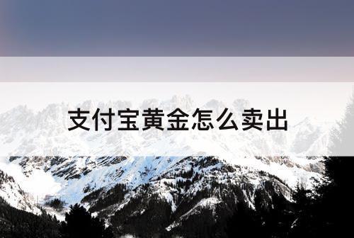 支付宝黄金怎么卖出