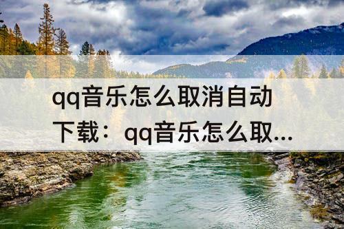 qq音乐怎么取消自动下载：qq音乐怎么取消自动下载电台