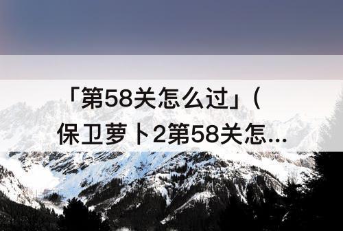 「第58关怎么过」(保卫萝卜2第58关怎么过)