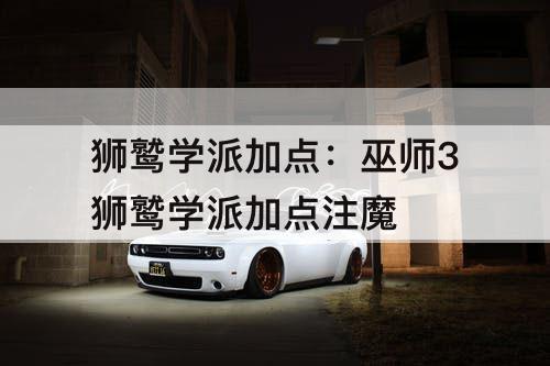 狮鹫学派加点：巫师3狮鹫学派加点注魔