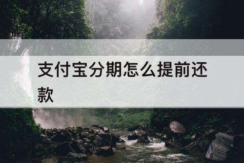 支付宝分期怎么提前还款