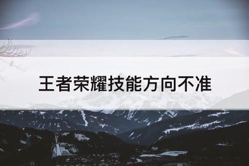 王者荣耀技能方向不准