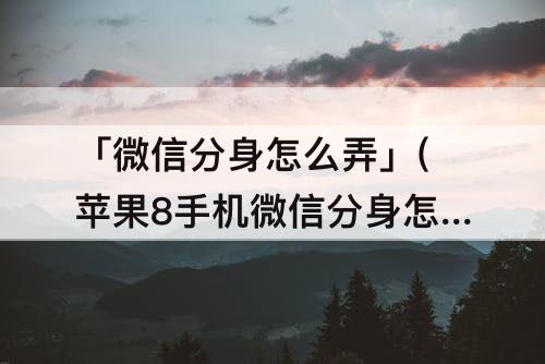 「微信分身怎么弄」(苹果8手机微信分身怎么弄)