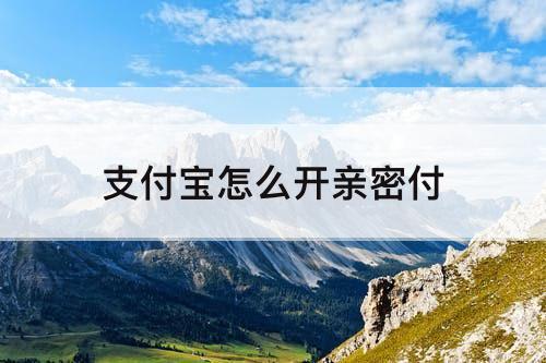 支付宝怎么开亲密付