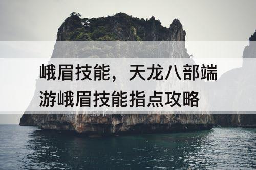 峨眉技能，天龙八部端游峨眉技能指点攻略