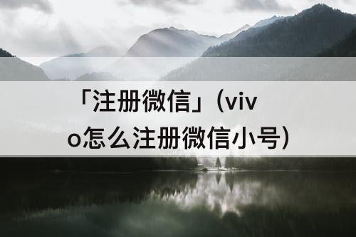 「注册微信」(vivo怎么注册微信小号)