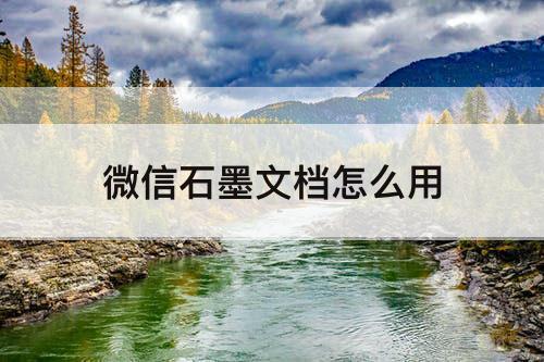 微信石墨文档怎么用