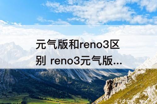 元气版和reno3区别 reno3元气版和reno3区别图片