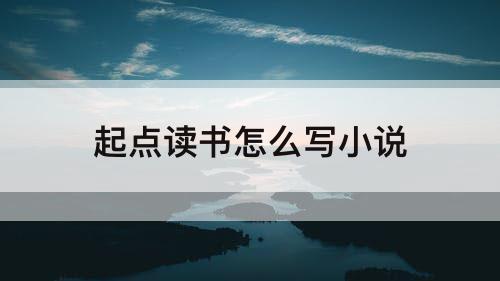 起点读书怎么写小说