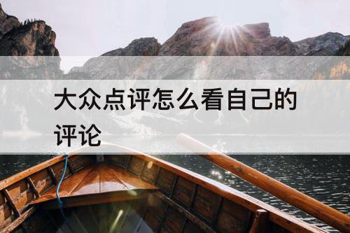 大众点评怎么看自己的评论