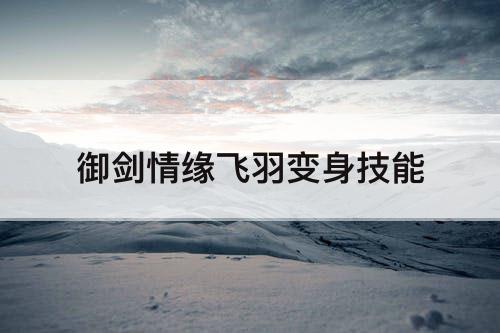 御剑情缘飞羽变身技能