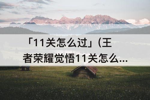 「11关怎么过」(王者荣耀觉悟11关怎么过)