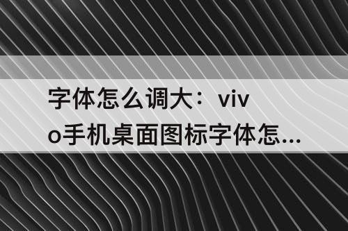 字体怎么调大：vivo手机桌面图标字体怎么调大