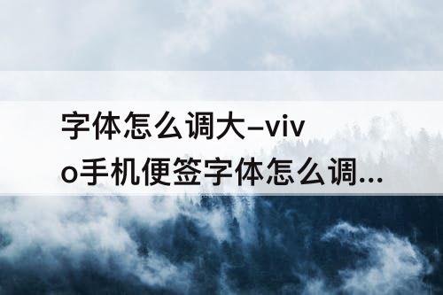 字体怎么调大-vivo手机便签字体怎么调大小