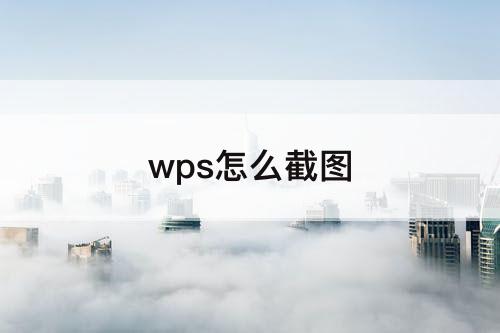 wps怎么截图