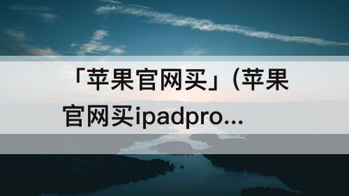 「苹果官网买」(苹果官网买ipadpro送笔吗)