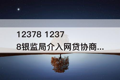 12378 12378银监局介入网贷协商还款