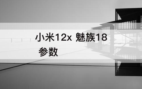 小米12x 魅族18 参数