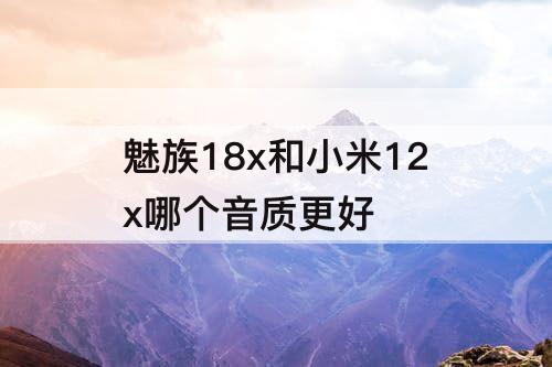 魅族18x和小米12x哪个音质更好