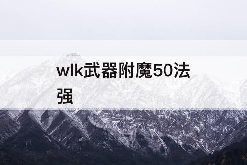 wlk武器附魔50法强